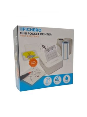 Fichero Mini Pocket Printer Mini Drucker Kabellos Drucken Aufkleber & Fotos NEU OVP