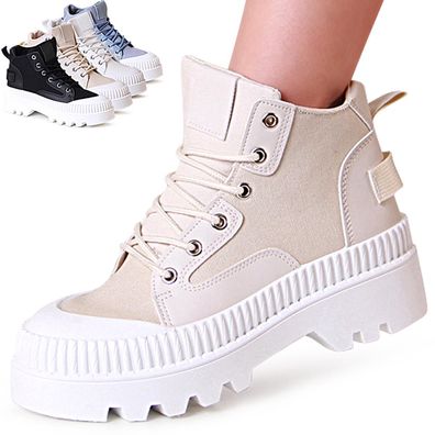 topschuhe24 2344 Damen Plateau Sneaker Turnschuhe