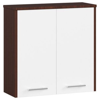 Hängender Badezimmerschrank AKORD FIN Wenge 60 cm Front Weiß 60x60x22,5 cm