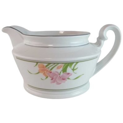 Sauciere Winterling Marktleuthen Blumendekor Grauer Rand H 8 D 12,8 cm