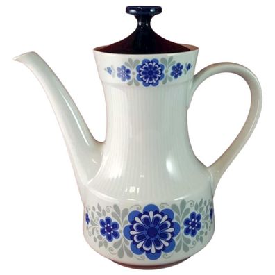 Kaffeekanne 1,45 L Mitterteich Form 870 Blumendekor blau-grau