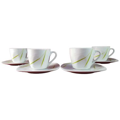 4er Set Mokkatasse mit Untertasse Wellco Design Krefeld Aviva