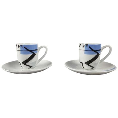 2er Set Mokkatasse Flirt by Ritzenhoff & Breker Graffiti Blue mit Untertasse