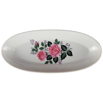 Servierschale Royal Bavaria Rosenmuster Reliefrand oval 24,5x10,5 cm