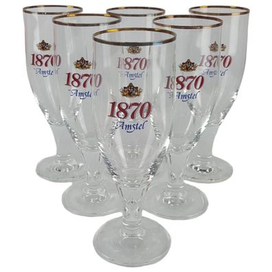 6er Set Amstel 1870 Bierglas Biergläser Biertulpen 0,2 L im Karton