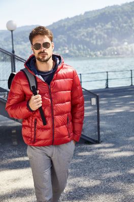 James & Nicholson® Men´s Down Jacket JN1060 Daunenjacke mit Kapuze