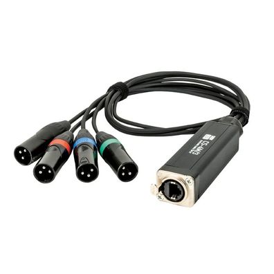 Showgear - 4-channel DMX shuttle snake 4-Kanal 3-Pin DMX auf RJ45 CAT