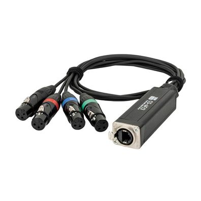 Showgear - 4-channel DMX shuttle snake 4-Kanal 3-Pin DMX auf RJ45 CAT