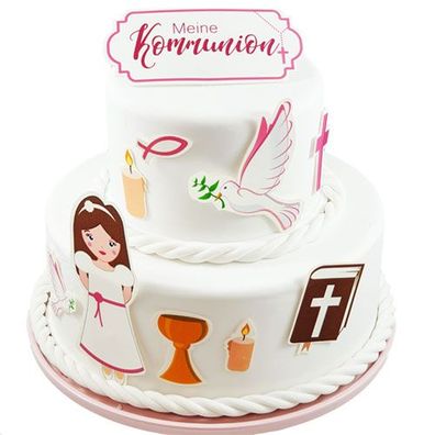 Fondant Kuchen-Tattoo - Kommunion Mädchen