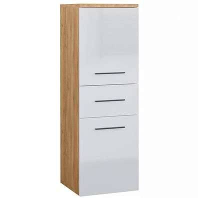 Kleiner Badschrank LUPO LP3 artisan eiche / weiß hochglanz