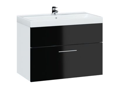 Waschbeckenschrank LUPO LP2 weiß / Schwarz hochglanz Sonderangebot