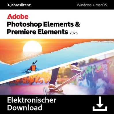 Adobe Photoshop + Premiere Elements 2025 / WIN/MAC / 1PC / 3-Jahre / ESD