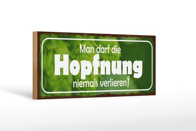 Holzschild Spruch 27x10cm darf Hopfnung niemals verlieren
