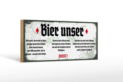 Holzschild Spruch 27x10cm Bier Unser weißes Schild