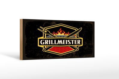 Holzschild Spruch 27x10cm Grillmeister