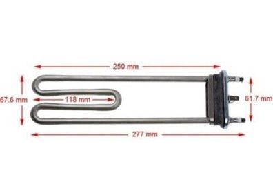 Heizelement mit Fühler beko 2863403100 für Waschmaschine