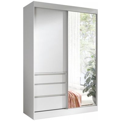 Schiebeschrank mit Schubladen TURKS 140 weiß