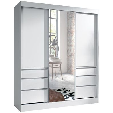 Schiebeschrank mit Schubladen TURKS 180 weiß
