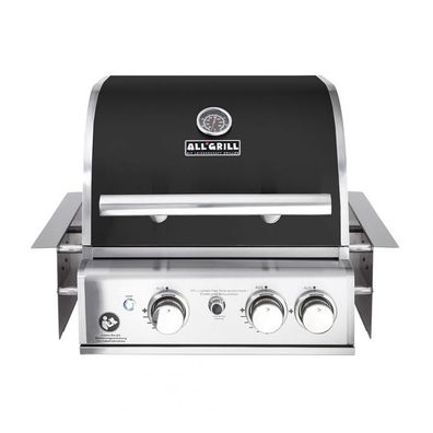 Allgrill Einbau-Gasgrill CHEF S BLACK Built-In Air System, 2 Brenner, Backburner 100