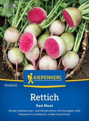 Rettich Red Meat, Runder Spätsommer- und Herbstrettich - pink farbenes