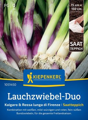 Lauchzwiebeln-Duo Kaigaro & Rossa Lunga di Firenze, Saatteppich - Kombination