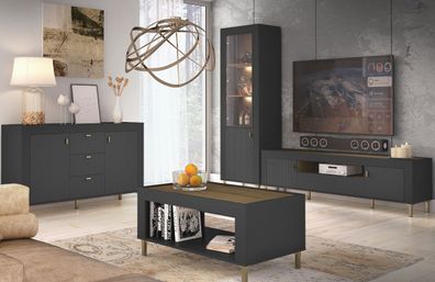 Wohnzimmer Set MOSSO 1 schwarz