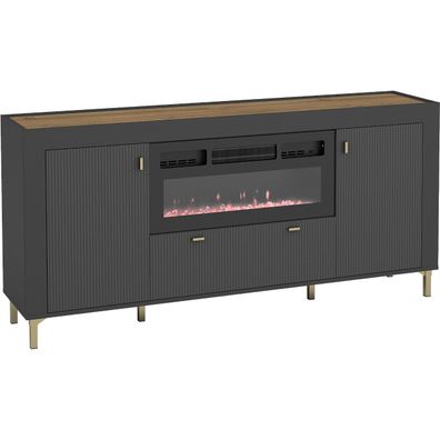 Kommode MOSSO mit Kamin 07K schwarz