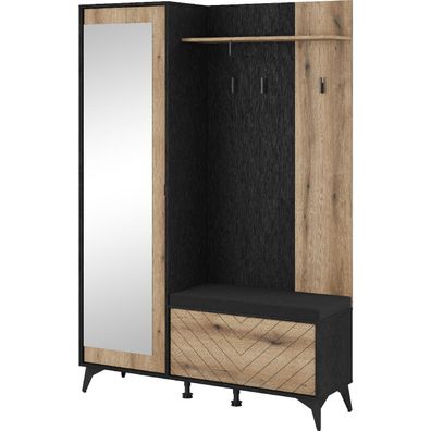 Flurgarderobe Diamond 09 schwarz / evoke eiche