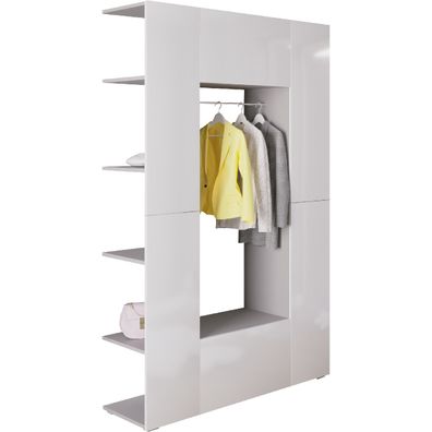 Garderobe CUBE grau / weiß hochglanz