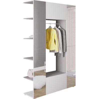 Garderobe CUBE grau / weiß + Spiegel