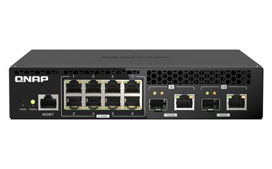 QNAP QSW-M2108R-2C - Switch - managed - 8 x 2.5GBase-T + 2 x combo 10 Gigabit S... ->