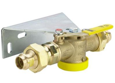 Viega Gas Einrohrzähler Gaszähler Kugelhahn DN 25 x 22 mm Anschlussset