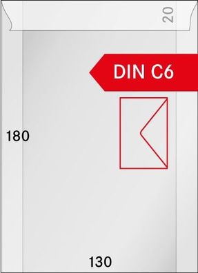 Pergamin-Tüten 130 mm x 180 mm + Klappe 20 mm per 500er-Packung