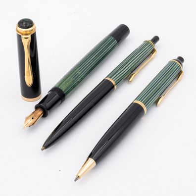 Pelikan Set Vintage 400 355 350 Füller 14K M Kugelschreiber Druck-Bleistift 1,2m