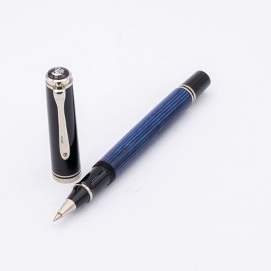 Pelikan Souverän R405 Rollerball Blau Schwarz Silber NOS Tintenschreiber