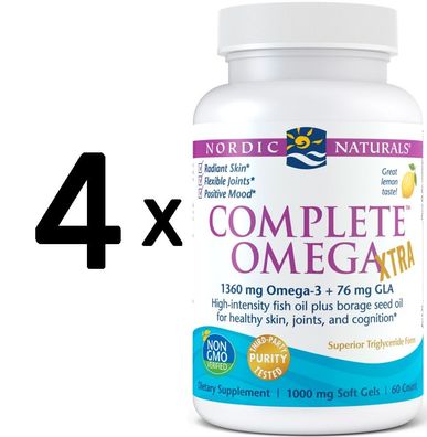 4 x Complete Omega Xtra, 1360mg - 60 softgels