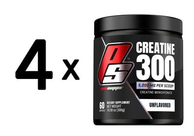 4 x Creatine 300, Unflavored - 300g