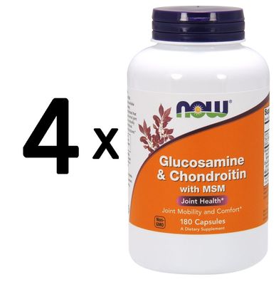 4 x Glucosamine & Chondroitin with MSM - 180 caps