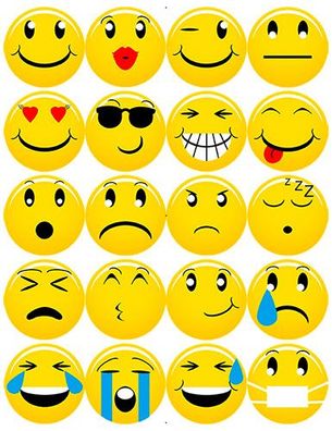 Bedruckte Oblaten Smileys