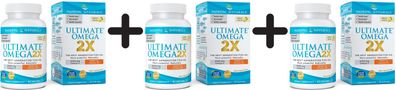 3 x Ultimate Omega 2X with Vitamin D3, 2150mg Lemon - 60 softgels