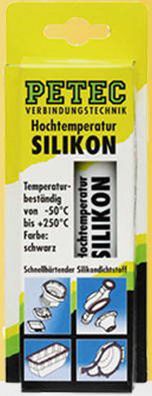 PETEC Dichtmasse Hochtemperatur Silikond "Siko" schwarz, temperaturbeständig von