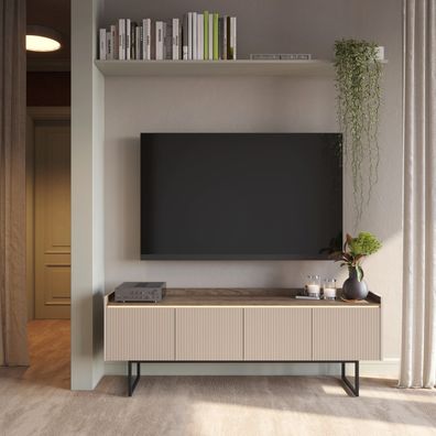 TV-Lowboard LAGO LG-05 mit Beleuchtung beige 166x60x40 cm