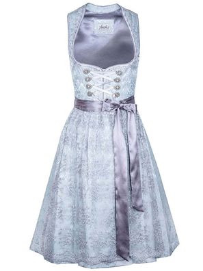 Dirndl Grazia 60er Länge mint silber - Größe: 46