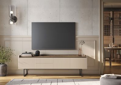 TV-Lowboard LAGO LG-06 mit Beleuchtung beige 192x60x40 cm