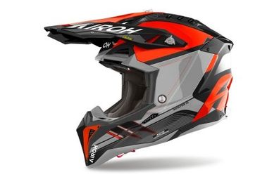 Crosshelm Endurohelm Schutzhelm Motocrosshelm Motorradhelm Rollerhelm Grau Orange