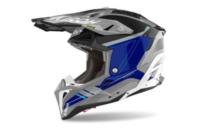 Crosshelm Endurohelm Schutzhelm Motocrosshelm Motorradhelm Rollerhelm Grau Blau