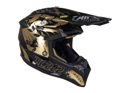 Crosshelm Endurohelm Schutzhelm Motocrosshelm Motorradhelm Rollerhelm Gold Schwarz