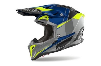 Crosshelm Endurohelm Schutzhelm Motocrosshelm Motorradhelm Rollerhelm Grau Blau Gelb