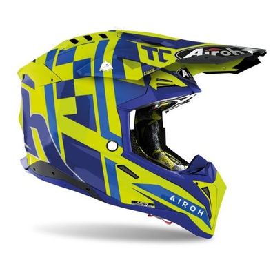 Crosshelm Endurohelm Schutzhelm Motocrosshelm Motorradhelm Rollerhelm Blau Gelb