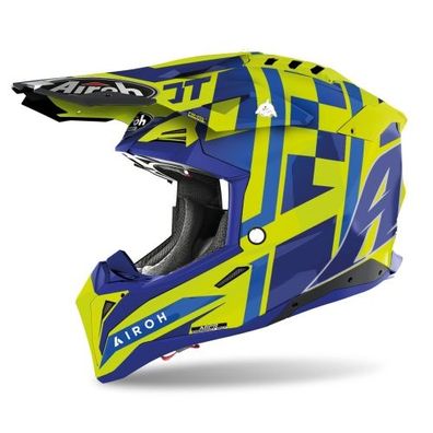 Crosshelm Endurohelm Schutzhelm Motocrosshelm Motorradhelm Rollerhelm Blau Gelb